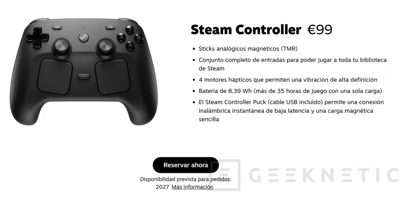 Geeknetic Valve se queda sin stock del nuevo Steam Controller: las reservas ya se van a 2027 1