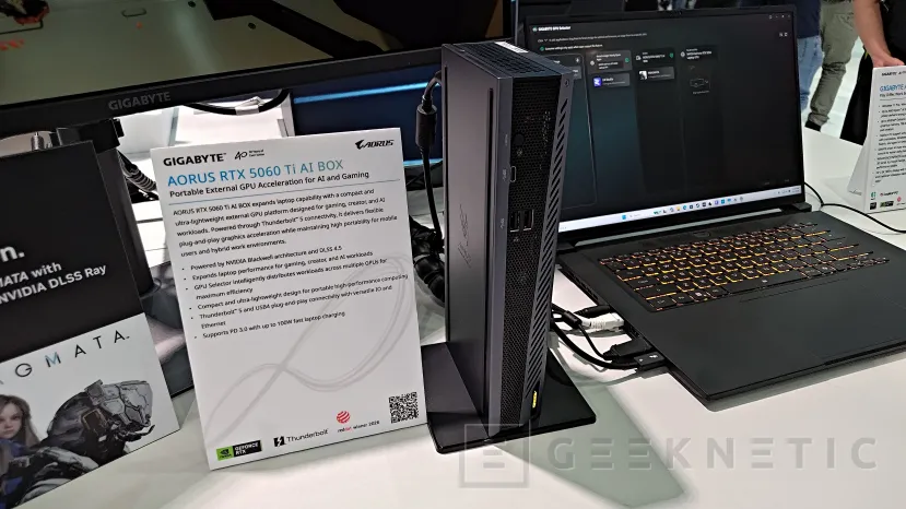 Geeknetic La AORUS RTX 5090 AI BOX lleva Thunderbolt 5, refrigeración líquida y más de 3.000 AI TOPS 3