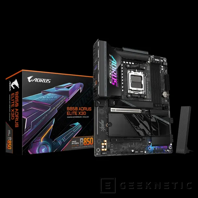 Geeknetic GIGABYTE presenta la placa base AORUS B850 ELITE X3D con Turbo X3D 2.0 y soporte DDR5 AMD EXPO de baja latencia 4