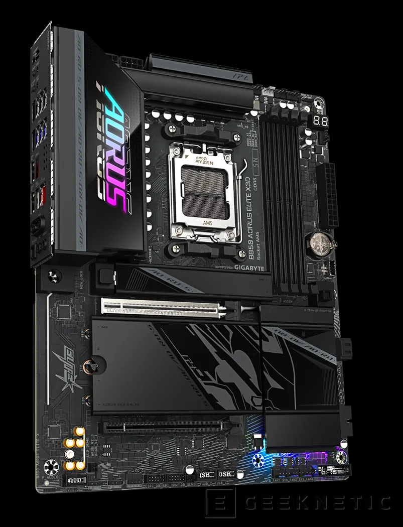 Geeknetic GIGABYTE presenta la placa base AORUS B850 ELITE X3D con Turbo X3D 2.0 y soporte DDR5 AMD EXPO de baja latencia 1