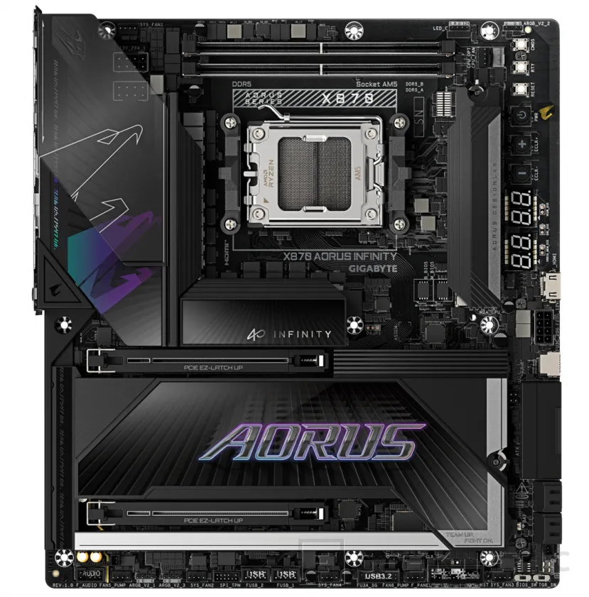 Geeknetic Gigabyte lanza oficialmente su X870 AORUS Infinity, una placa base centrada en el overclock para AM5 2