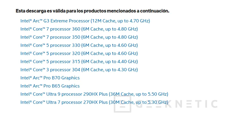 Geeknetic Los últimos drivers confirman la ausencia del Intel Arc G3 más básico, al menos de momento 1