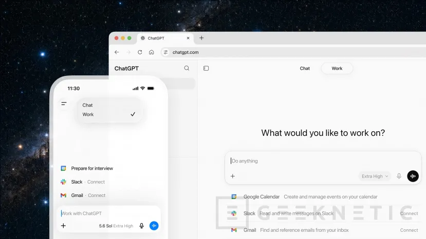 Geeknetic OpenAI cierra su navegador Atlas y lanza Work para convertir ChatGPT en un agente de trabajo conectado a la web y a las apps 1