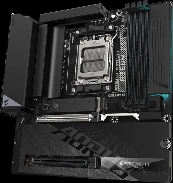 Geeknetic La nueva AORUS B850M Stealth apuesta por un diseño con conectores traseros en formato Micro-ATX 1