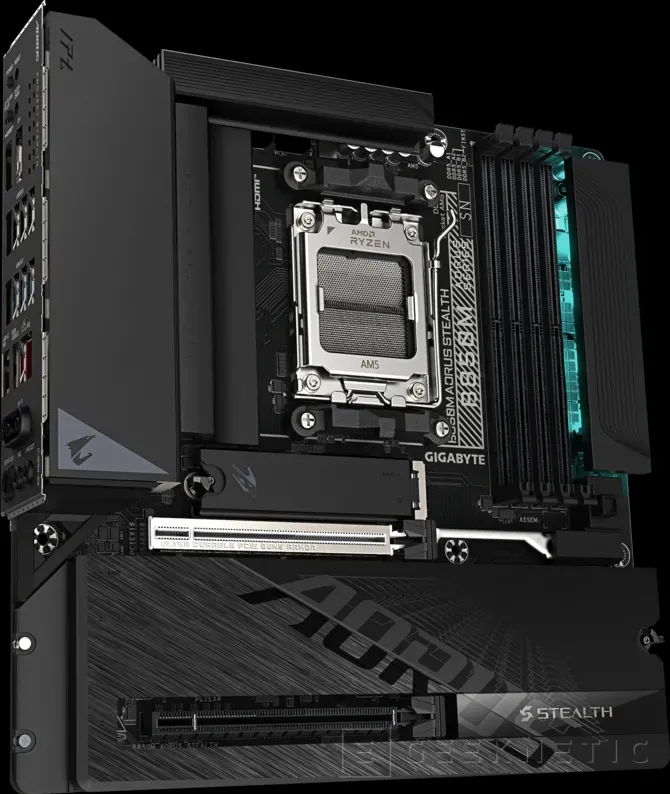 Geeknetic La nueva AORUS B850M Stealth apuesta por un diseño con conectores traseros en formato Micro-ATX 2