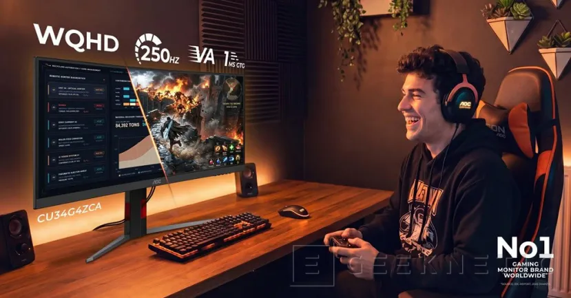 Geeknetic AOC mete un KVM y carga de 90 W en sus nuevos monitores ultrawide de hasta 250 Hz 2