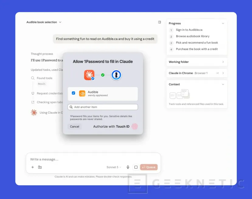 Geeknetic 1Password permitirá que Claude use credenciales guardadas sin mostrarle las contraseñas 1