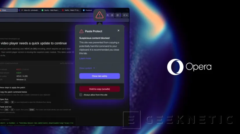 Geeknetic Opera activa Paste Protect, una función que impide copiar código malicioso al portapapeles 1