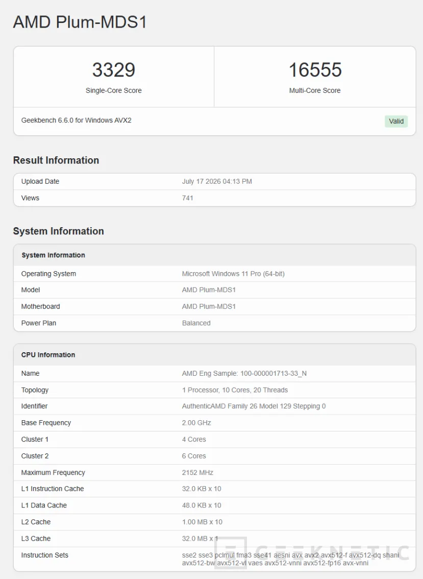 Geeknetic AMD Medusa Point con Zen 6 vuelve a aparecer en Geekbench y mejora hasta un 35 % a Strix Point 1