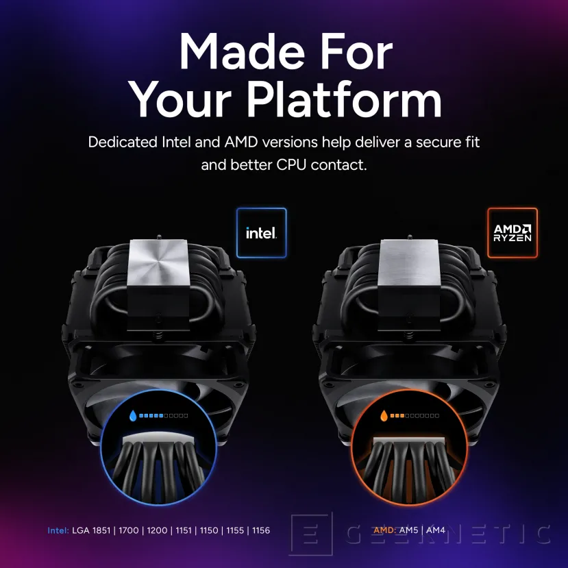 Geeknetic El nuevo Cooler Master V8 ACE 3DHP, es un disipador de una sola torre con rendimiento de doble torre 5