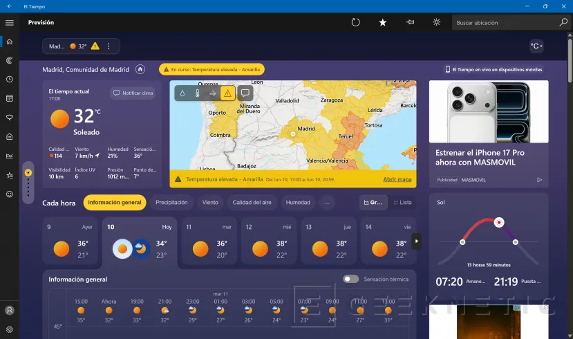 Geeknetic La App de El Tiempo en Windows 11 consume más de 1 GB de RAM y además muestra publicidad 2