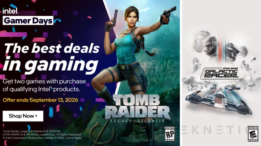 Geeknetic Intel regala los juegos STAR WARS: Galactic Racer y Tomb Raider por la compra de sus CPU y GPU 1