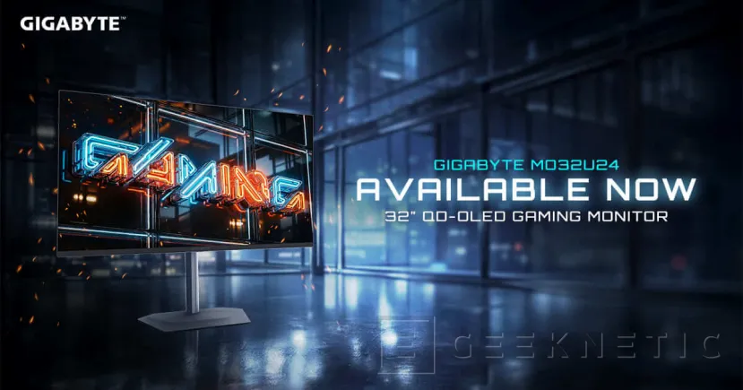 Geeknetic Ya está disponible por 782 € el monitor GIGABYTE MO32U24 para gaming con panel QD-OLED 4K de 32 pulgadas y 240 Hz 1
