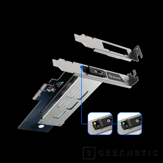 Geeknetic Akasa lanza un adaptador de PCIe 4.0 x4 a SSD M.2 con acceso al disco sin herramientas 4