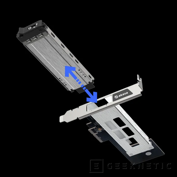 Geeknetic Akasa lanza un adaptador de PCIe 4.0 x4 a SSD M.2 con acceso al disco sin herramientas 2