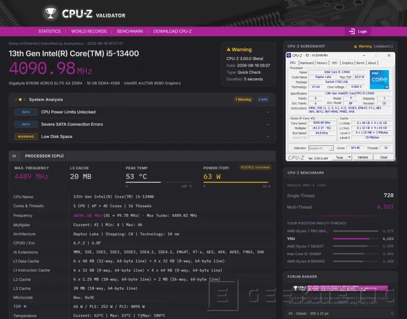 Geeknetic CPU-Z se actualiza a la versión 3.01 para incluir el nuevo Validator V3 con hasta 100 comprobaciones en menos de 10 segundos 1