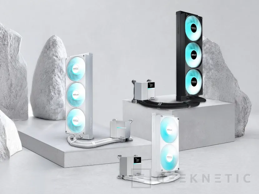 Geeknetic ASRock lanza su nueva gama de refrigeraciones líquidas Rock Series con pantalla y ventiladores en un único bloque 1