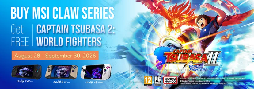 Geeknetic Puedes conseguir GratisCaptain Tsubasa 2 World Fighters al comprar una MSI Claw elegible 1