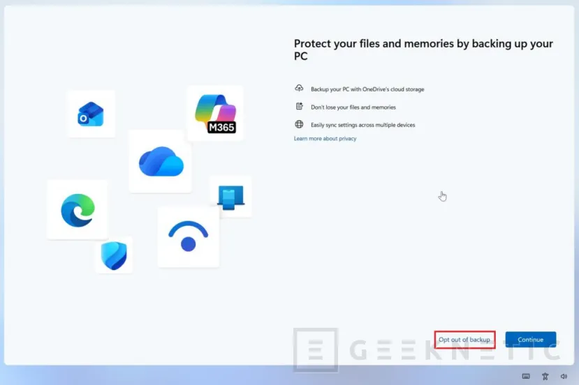 Geeknetic Microsoft añade un botón para cancelar de una vez por todas los avisos de copia de seguridad de OneDrive en Windows 11 1