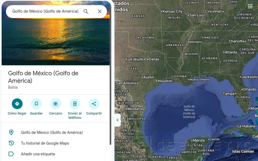 Geeknetic Google Maps renombra el lago Ontario a lago América en Estados Unidos siguiendo el criterio de la Casa Blanca 2
