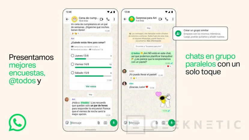 Geeknetic WhatsApp actualiza sus chats grupales con la etiqueta @todos y encuestas con cierre automático 1