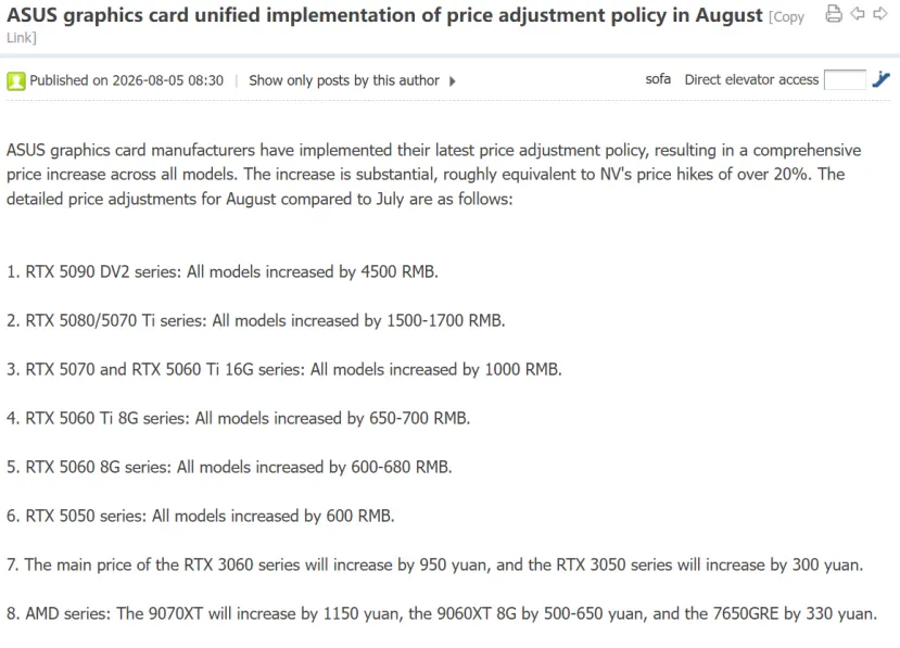 Geeknetic ASUS y GIGABYTE suben los precios de las tarjetas gráficas un 20 % en China 1