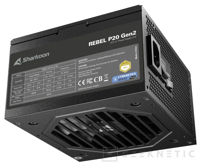 Geeknetic Sharkoon certifica la Rebel P20 Gen 2 con Cybenetics Gold y un conector nativo 12V-2x6 para las GPUs más exigentes 1