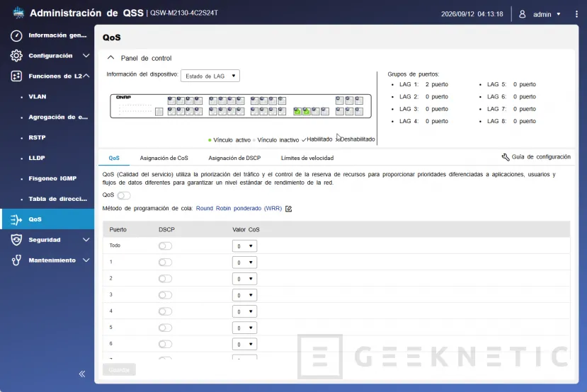 Geeknetic QNAP QSW-M2130-4C2S24T Review: el switch L2 gestionado 10-Gbit que lleva a cualquier PYME al próximo nivel 12
