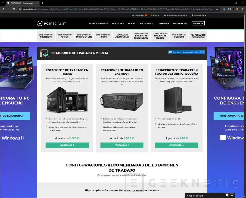 Geeknetic Servidores y estaciones de trabajo a medida con precios muy competitivos: así es la propuesta de PCSpecialist 3