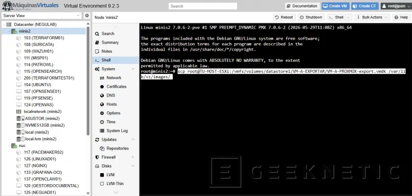 Geeknetic Cómo importar un VMDK de VMware en Proxmox VE 6