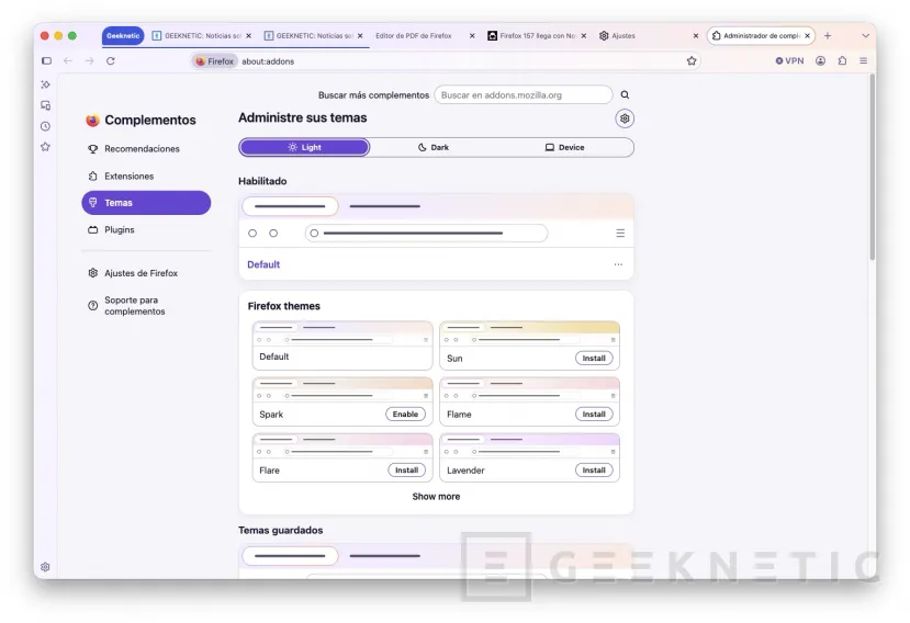 Geeknetic El mayor cambio visual de Firefox desde 2021 ya es oficial: así es Firefox 157 con nueva interfaz y modo compacto 2