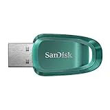 SanDisk 128 GB Ultra Eco Memoria flash USB 3.2 con velocidades de lectura de hasta 100 MB/s. Una unidad flash USB fabricada con más del 70% de plástico reciclado.