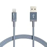 Amazon Basics - Cable Lightning a USB-A de nailon trenzado, cargador certificado por MFi, color gris oscuro, 1,8 m (2 unidades)