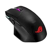 Asus ROG Chakram ergonomic RGB optical Qi gaming mouse with wireless charging, side Joystick, tri-mode connect (wired/2.4 GHz/BT), 16000 dpi sensor, push-fit switch-socket design, Aura Sync lighting