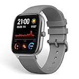 Amazfit GTS Reloj inteligente, con medición de frecuencia cardíaca, pantalla AMOLED, Gorilla Glass de 3 a 5 ATM, resistente al agua, color gris lava