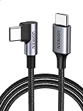UGREEN Cable USB Tipo C 3A, 60W Cable USB C 90 Grados Carga Rápida PD 3.0 Compatible con iPhone 15 Plus Pro Max, Galaxy S24 S24+ S24 Ultra S23 S22 A53, Pixel 6 7 8, 1M