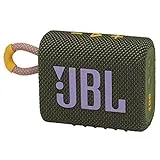 JBL GO 3 - Altavoz inalámbrico portátil con Bluetooth, resistente al agua y al polvo (IP67), hasta 5h de reproducción con sonido de alta fidelidad, verde