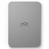 LaCie Mobile Drive, 4 TB, HDD portátil externa - Moon Silver, USB-C 3.2, para PC y Mac, reciclado después del consumo con Adobe All Apps Plan y servicios Rescue (STLP4000400)