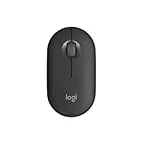 Logitech Pebble Mouse 2 M350s, estilizado ratón inalámbrico Bluetooth, ligero, personalizable, clics discretos, Easy-Switch, Windows, macOS, iPadOS, Android, ChromeOS - Grafito
