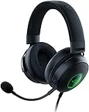 Razer Kraken V3 - Auriculares para juegos con cable USB y Razer Chroma RGB (Diafragmas de Titanio de 50 mm TriForce, THX Spatial Audio, Micrófono Retráctil Cardioide HyperClear, Chroma RGB) Negro