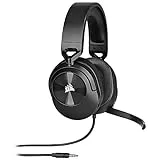 Corsair HS55 SURROUND Auriculares Multiplataforma Ligeros con Cable para Juegos - Sonido Envolvente Dolby 7.1 - Compatible con iCUE - PC, Mac, PS5, PS4, Xbox, Nintendo Switch, Móvil - Carbono