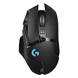 Logitech G502 LIGHTSPEED Ratón Gaming Inalámbrico, Captor HERO 25K, 25,600 DPI, RGB, Peso Reducido, 11 Botones Programables, Batería Larga Duración, POWERPLAY-compatibile, PC, Negro