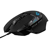 Logitech G502 HERO Ratón Gaming con Cable Alto Rendimiento, Captor HERO 25K, 25,600 DPI, RGB, Peso Personalizable, 11 Botones Programables, Memoria Integrada, PC/Mac - Negro