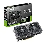 ASUS Dual GeForce RTX 4060 OC Edition 8GB GDDR6 Tarjeta Gráfica, PCIe 4.0, 8GB GDDR6, DLSS 3, HDMI 2.1a, DisplayPort 1.4a, Diseño de 2,5 Ranuras, Ventiladores Axial-Tech, Tecnología 0dB