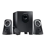 Logitech Z313 Sistema de Altavoces 2.1 con Subwoofer, Sonido Pleno, 50W de Pico, Graves Potentes, Entrada Audio 3.5 mm, Mando, Enchufe EU, PC/PS4/Xbox/TV/Smartphone/Tablet, Negro