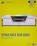 CORSAIR Vengeance RGB DDR5 RAM 32GB (2x16GB) 6000MHz CL36 Intel XMP Memoria de Ordenador Compatible con iCUE - Blanco (CMH32GX5M2E6000C36W)