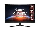 MSI G272CQP, Monitor Gaming Curvo 27" 170 Hz, 1000R, 2560 x 1440 (WQHD), 16:9, 1 ms de Respuesta, 300 nits, FreeSync Premium, HDR Ready, Stand Ajustable, Negro