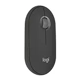 Logitech Pebble Mouse 2 M350s, estilizado ratón inalámbrico Bluetooth, ligero, personalizable, clics discretos, Easy-Switch, Windows, macOS, iPadOS, Android, ChromeOS - Grafito