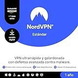 NordVPN Estándar - 1 año y 1 mes extra – VPN y software de ciberseguridad para 10 dispositivos – Bloquea el malware y protege los datos personales - PC/Mac/móvil - Amazon Exclusive [código online]