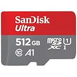 SanDisk 512GB Ultra, Tarjeta de memoria microSDXC, hasta 150 MB/s + adaptador SD, con Clase A1 de rendimiento de las aplicaciones, UHS-I Class 10 U1